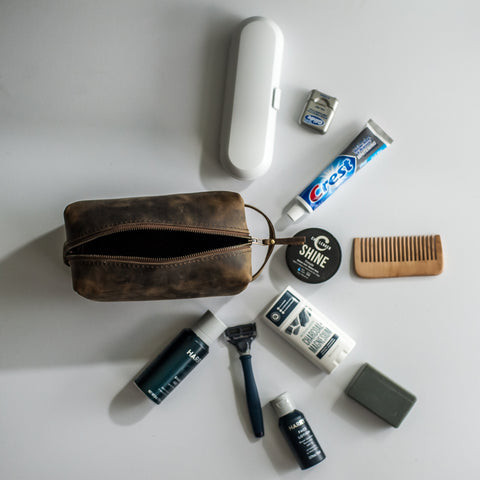 Personalized Leather Dopp Kit by Ox & Pine Leather Goods