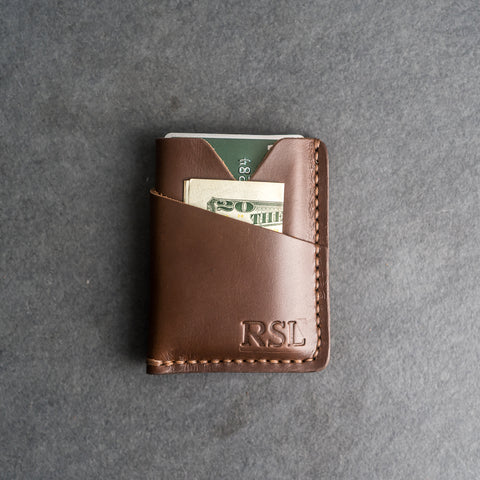 Personalized Leather Card Holder Wallet by Ox & Pine Leather Goods