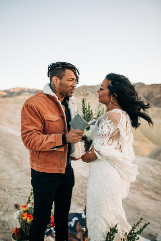 Leather Wedding Vow Books Picture by Love and Latitudes