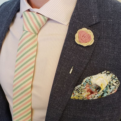 Lapel Pin - Floral Rose Cream - Art of The Gentleman
