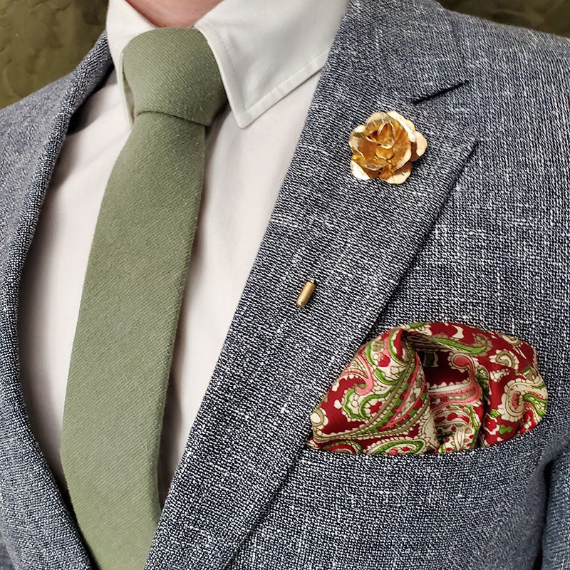 Linen Sage Green Tie Set - Art of The Gentleman