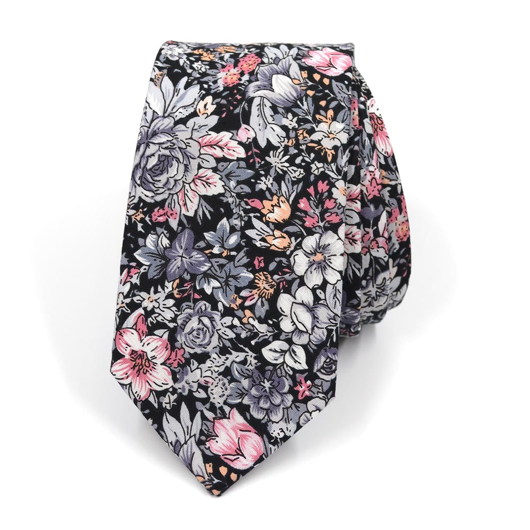 Image of Floral Black Tie