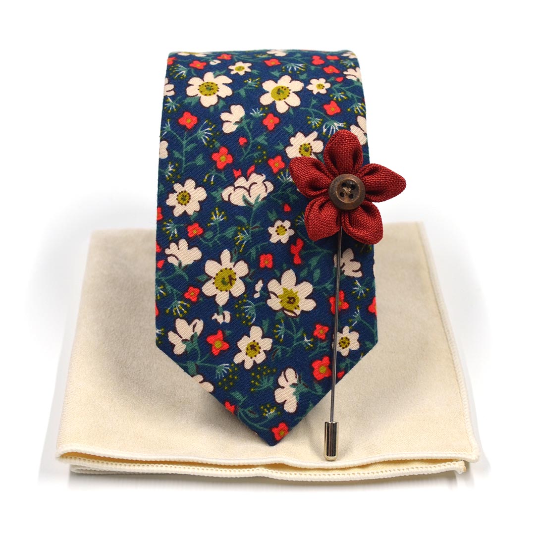 Floral Moss Blossoms Tie