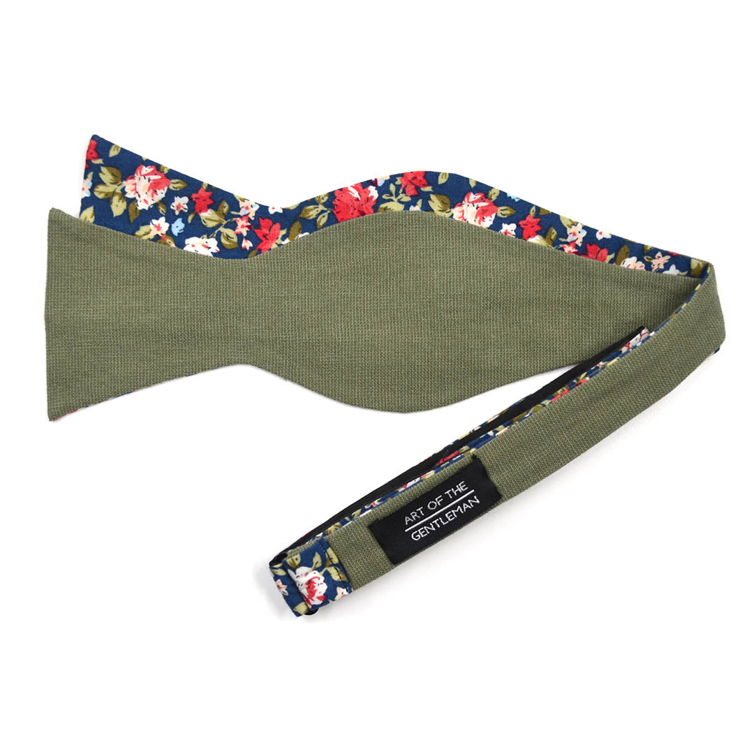 Floral Riley Reid Linen Self Tie Bow Tie Art Of The Gentleman 5773