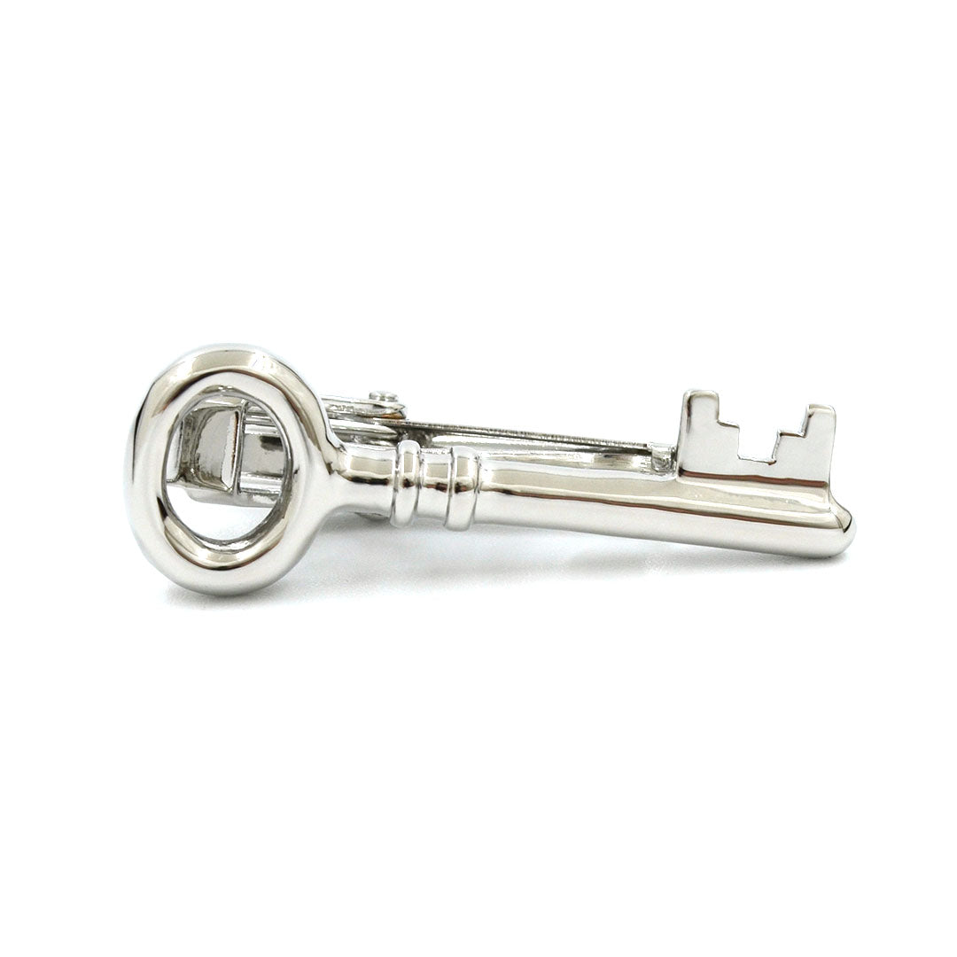 Antique Key Tie Bar by  - Silver Metal