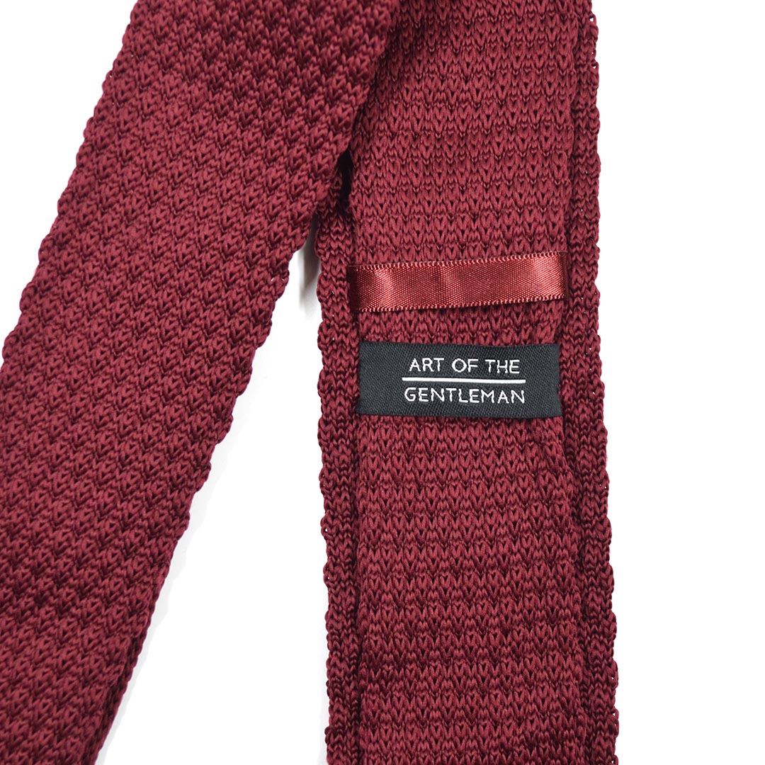 Knitted Point Burgundy Tie Art of The Gentleman