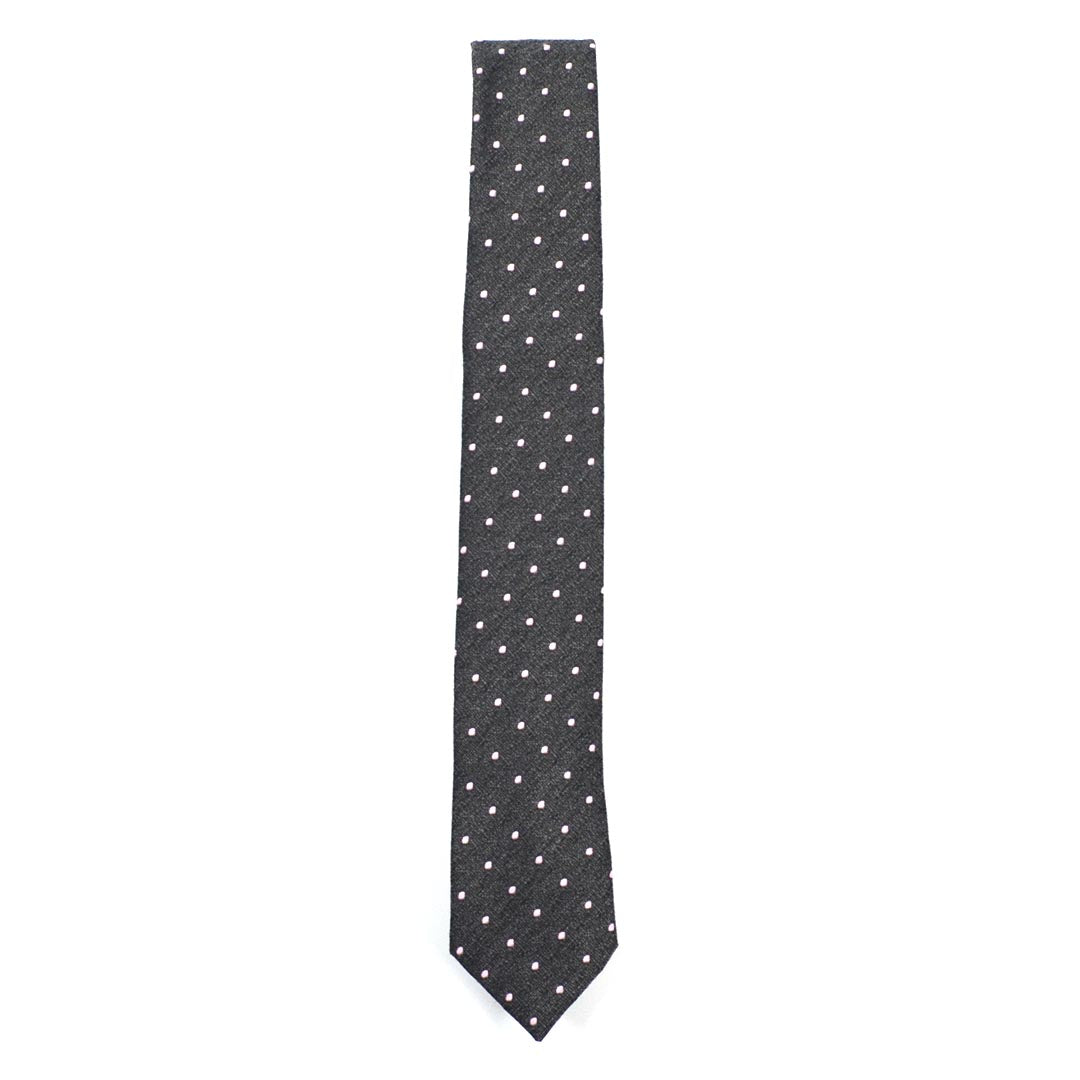 Polka Dot Dark Grey Tie - Art of The Gentleman