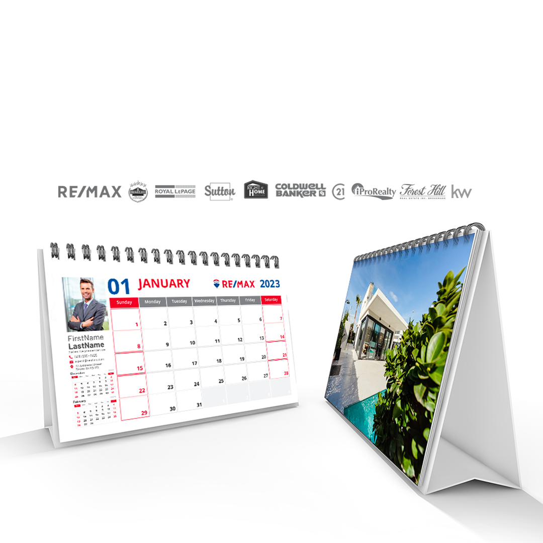 desktop calendar with photo