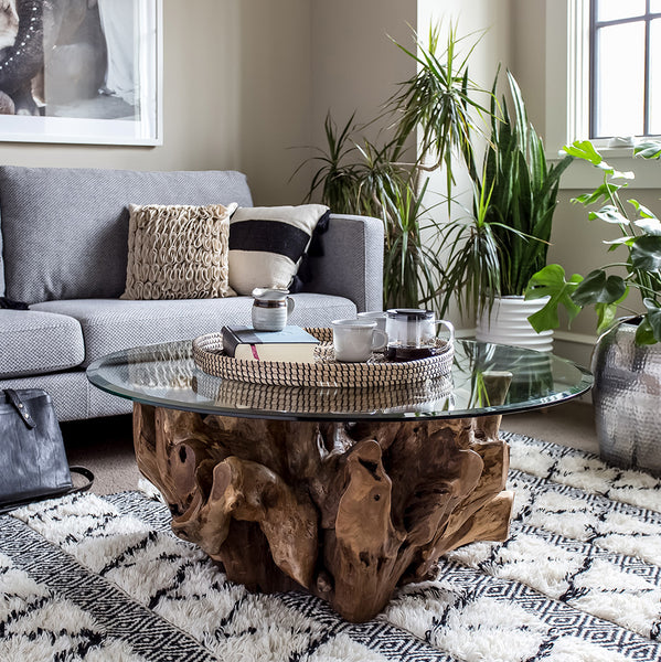 HomePlus Furniture | Teak Root Round Coffee Table
