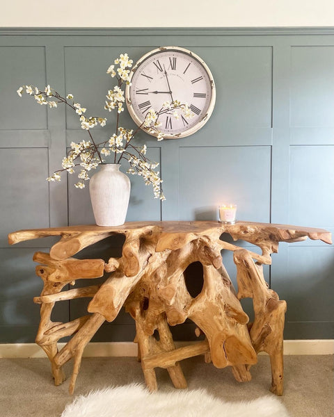 Teak Root Console Table | Without Glass