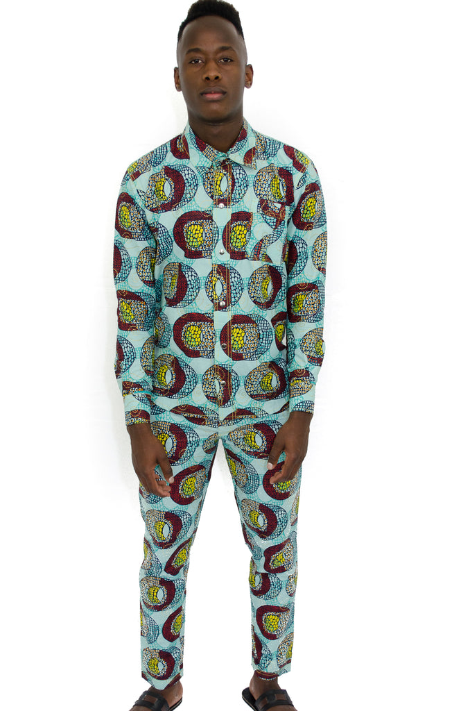2 Piece African Kente men’s suit set - Kilimanjaro Krafts