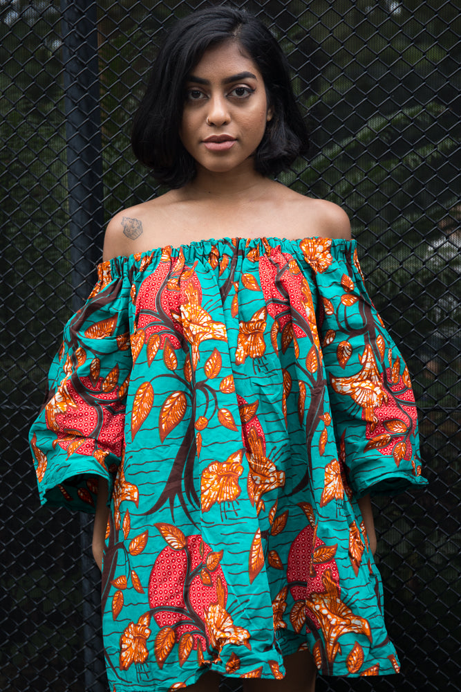 off shoulder dresses african print