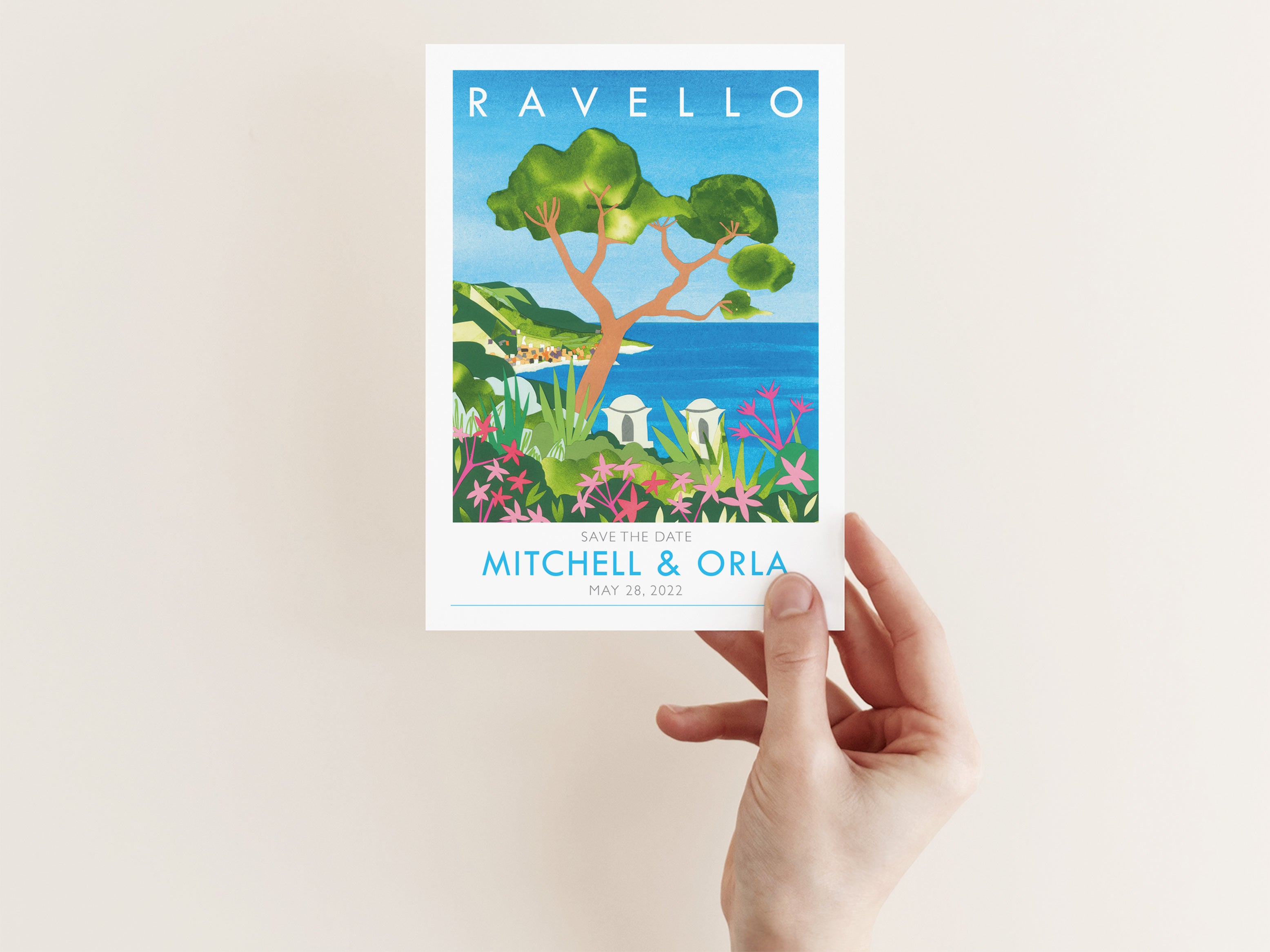 Ravello wedding invitations for Amalfi Coast wedding