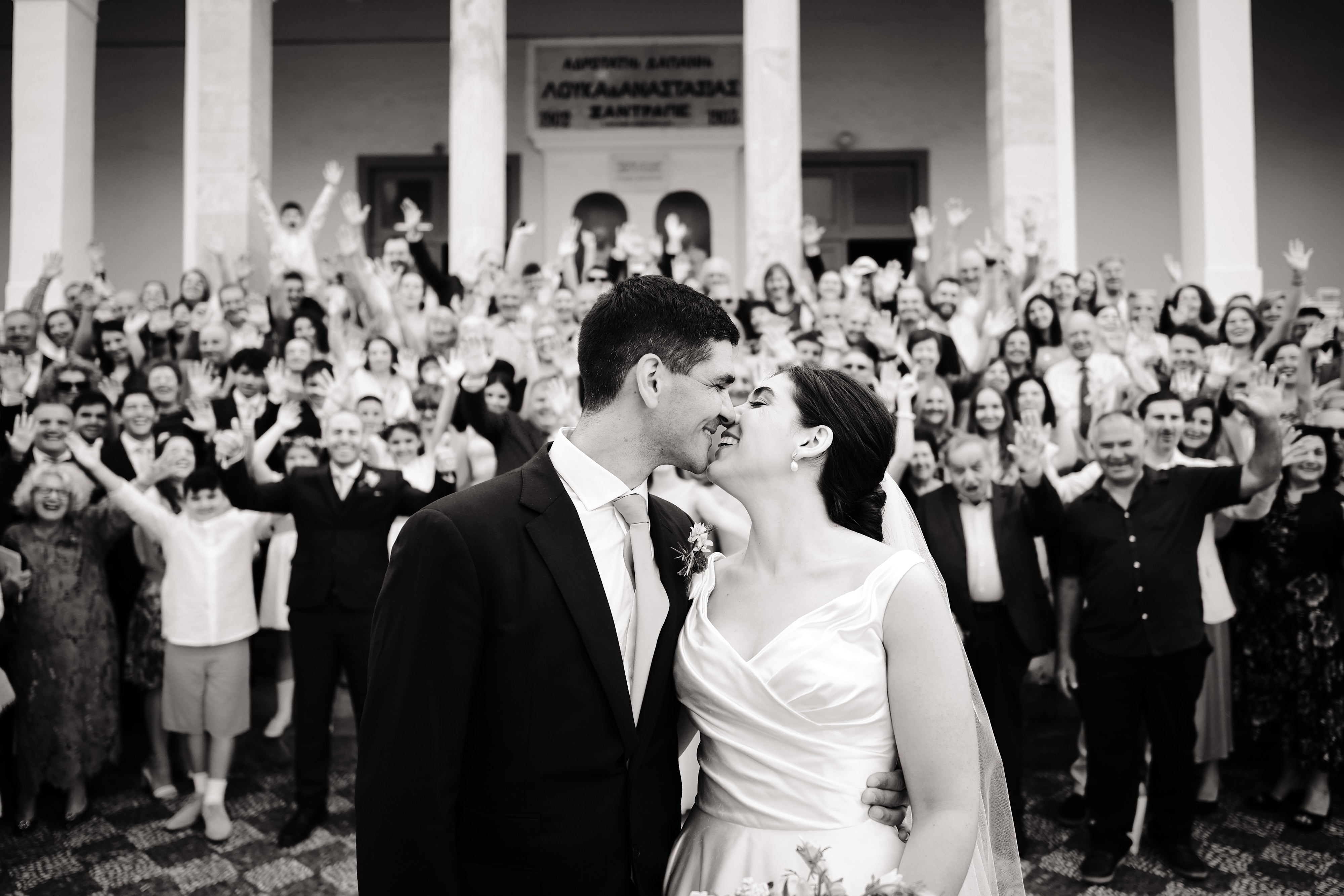 Maria and Anthony on their wedding day in Kastellorizo, Greece