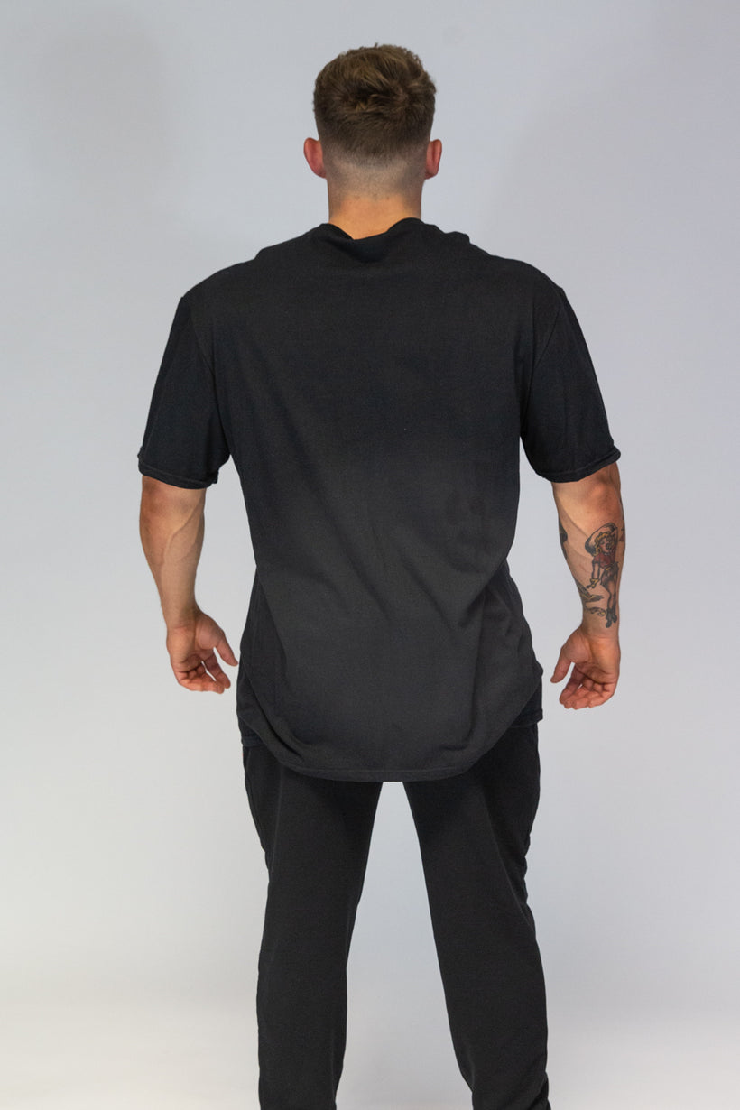 Uitgraving Dan Instrument Caveman T-Shirt Black & Orange. Sizes Upto 5XL – Primitive Gym Apparel