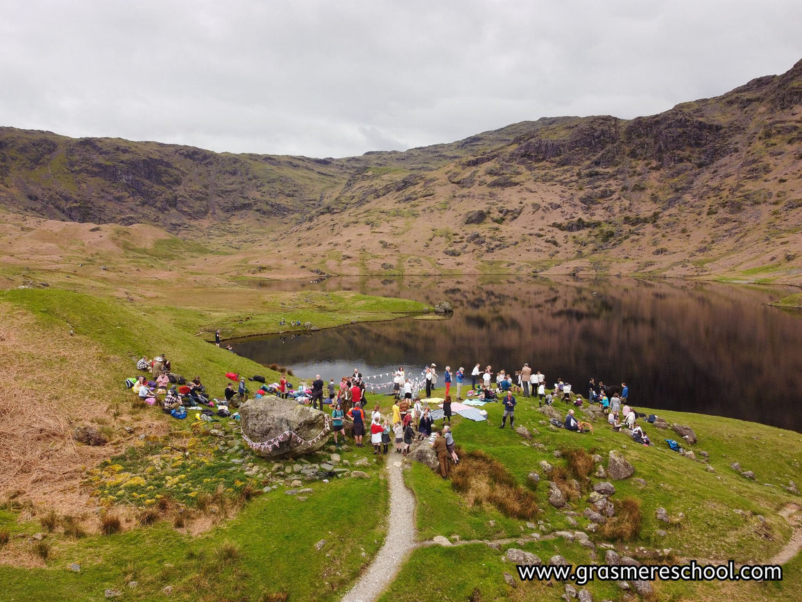 The children and teachers of Grasmere School at Easedale Tarn.