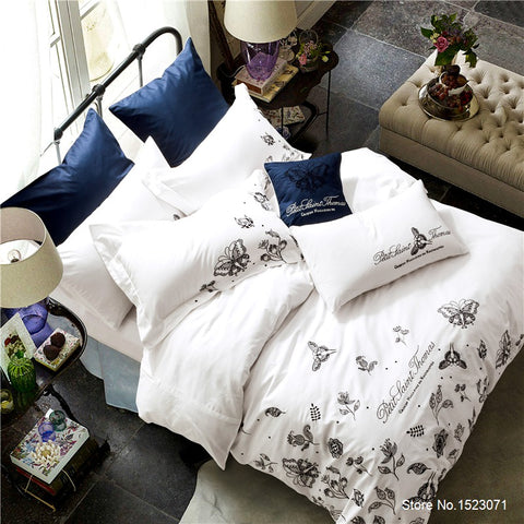 Luxury Embroidered White Purple 3d Bedding Sets I Sell What I Love