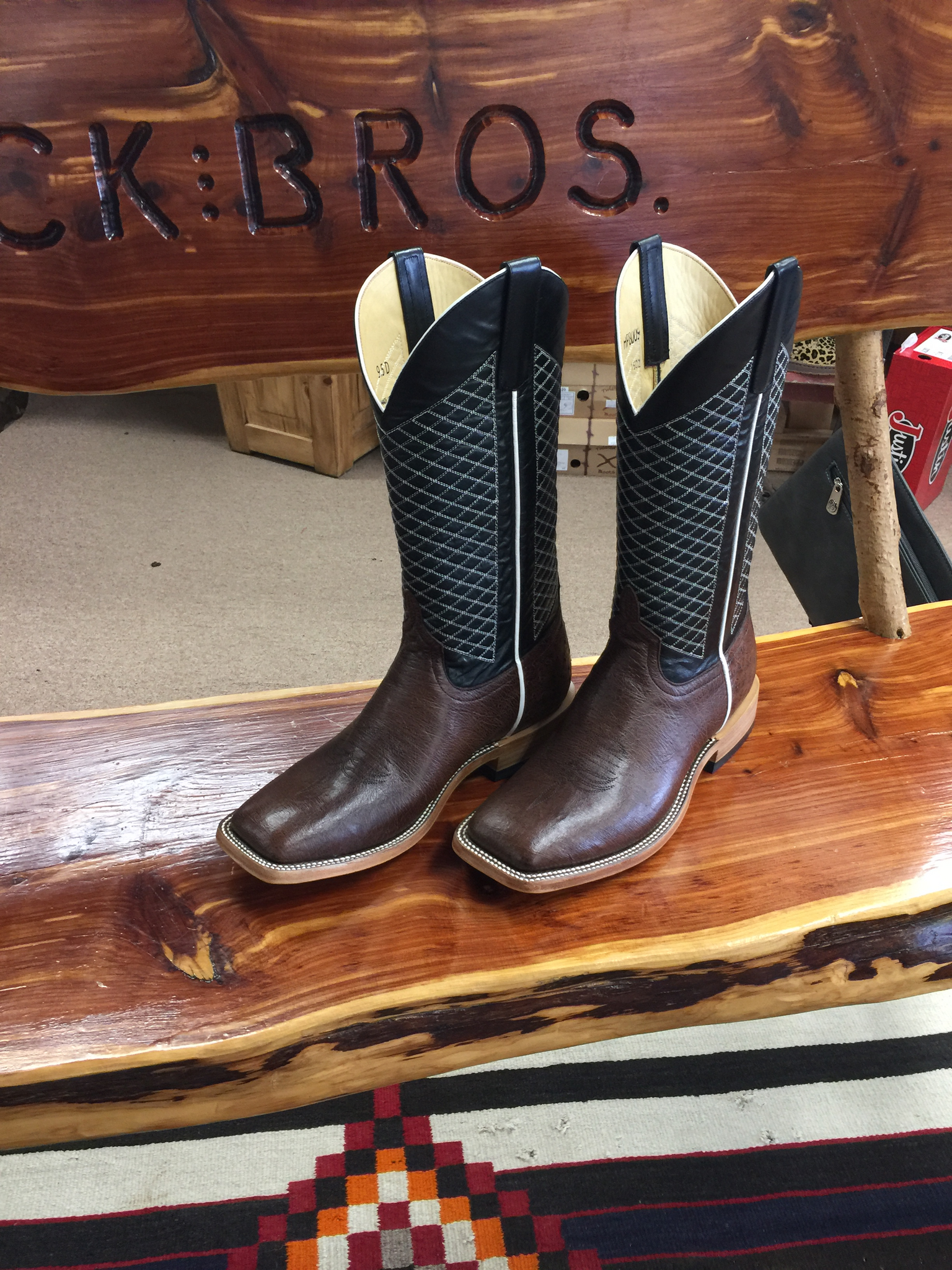 smooth quill ostrich boots