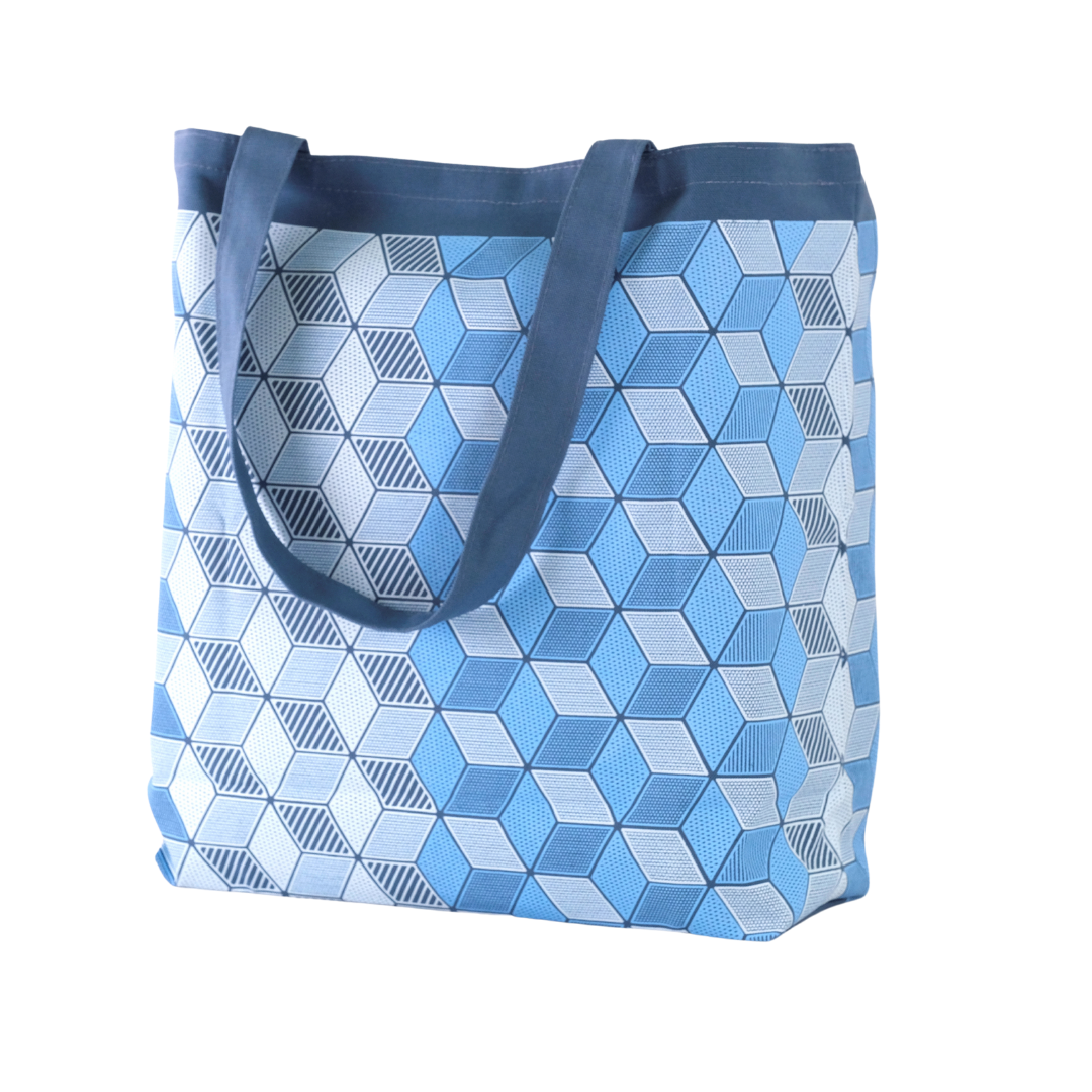 Heath Tote in denim and neutral - Oakland Museum of California S product image