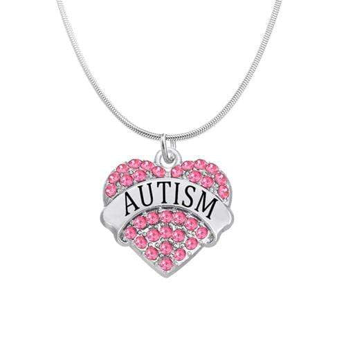 Autism Crystal Heart Necklace