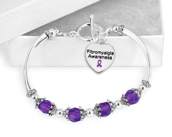 Partial Beaded Fibromyalgia Awareness Toggle Bracelet