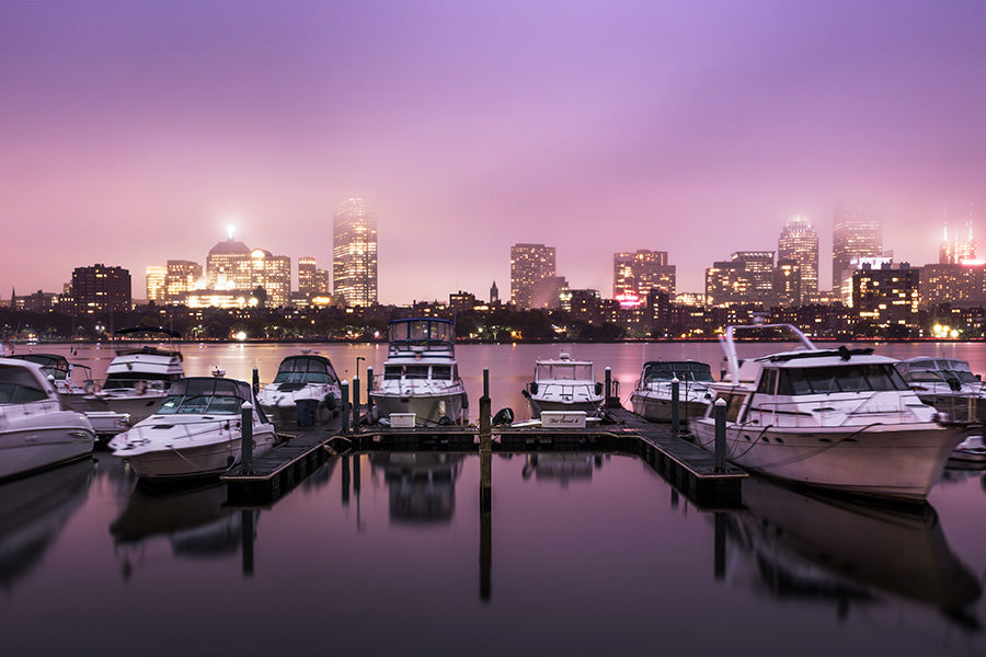 looking at the dock at dusk