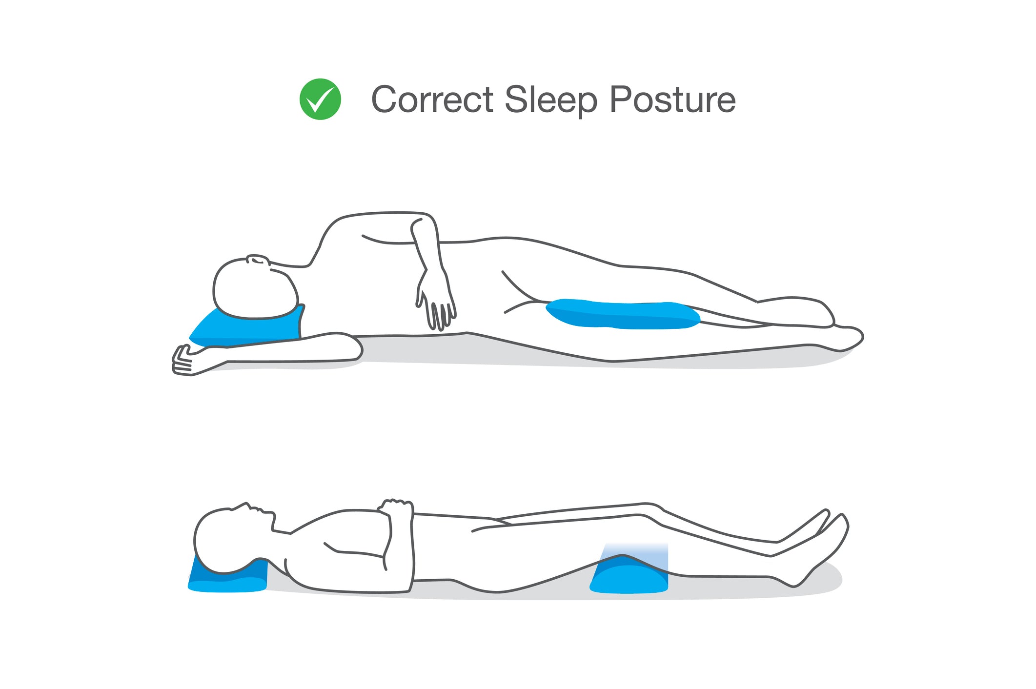 Correct Sleep Posture Illustration