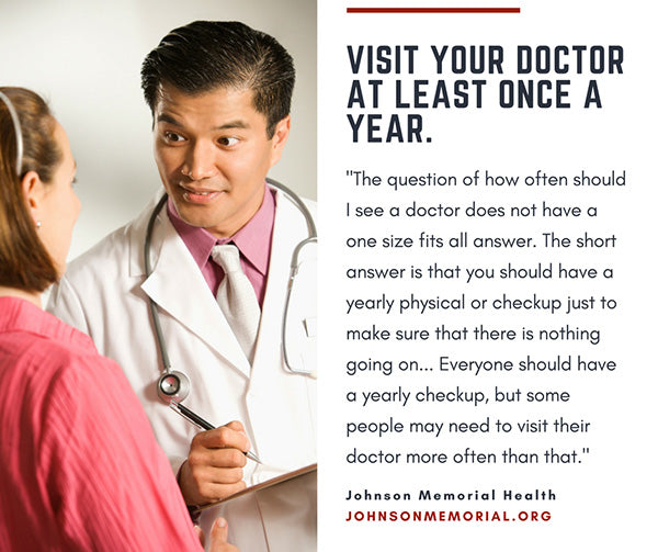 doctor talking to patient with text quote