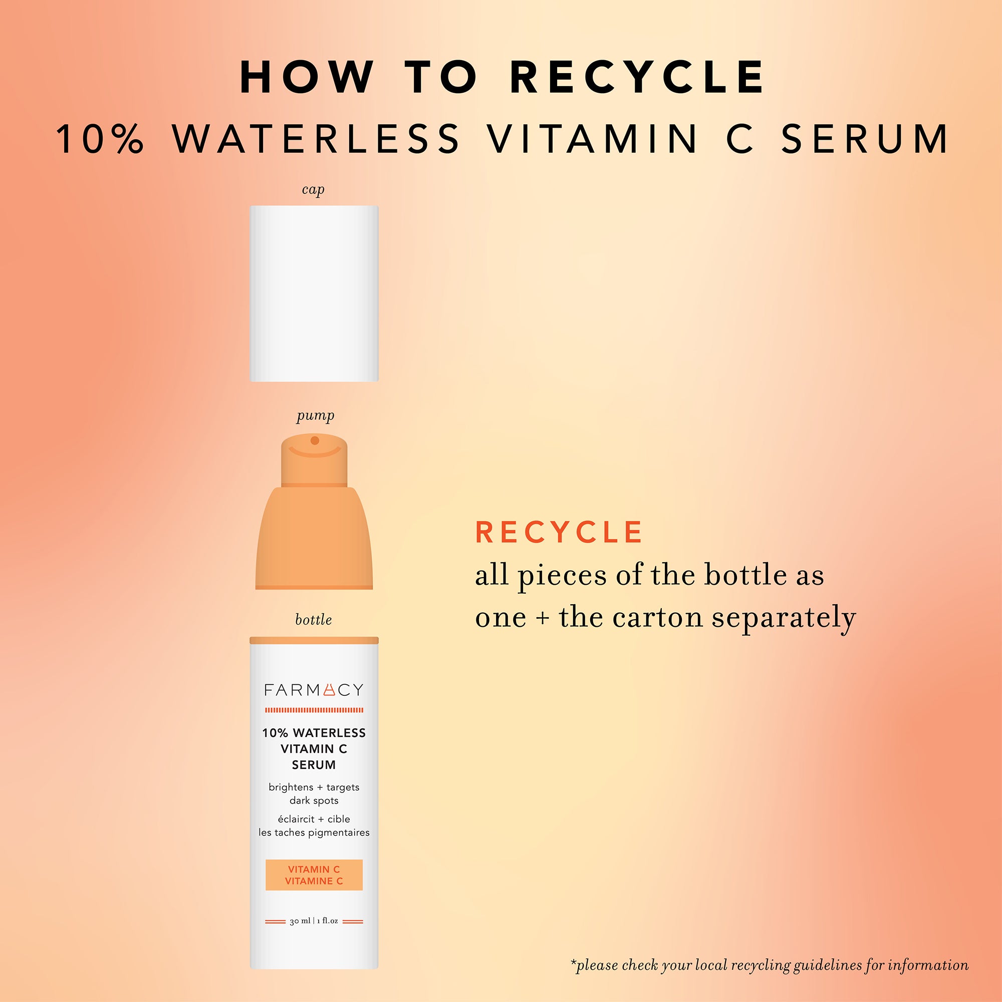 How To Recycle 10% Waterless Vitamin C Serum