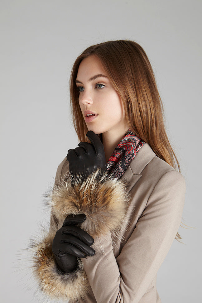 Coyote Fur Trim Gloves – GK Furs