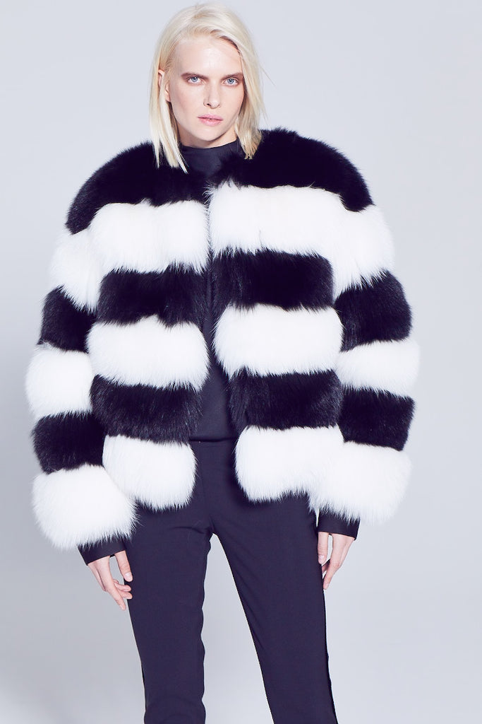 Short Black Fox Fur Jacket