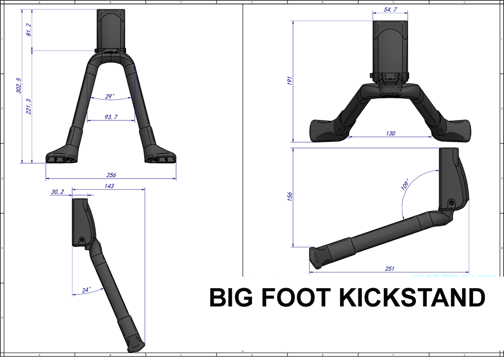 URSUS BIG FOOT DOUBLE LEG KICKSTAND SPECIFICATIONS