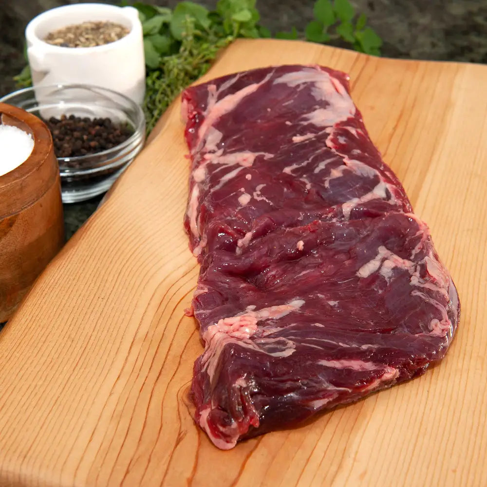 grass-fed skirt steak for carne asada