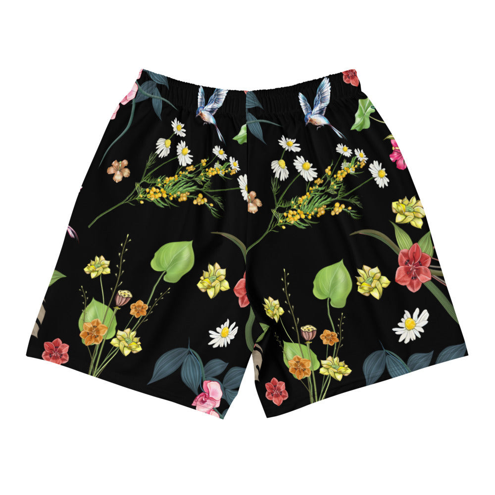 Premium Floral Unisex Shorts- Black - Jolie Noire