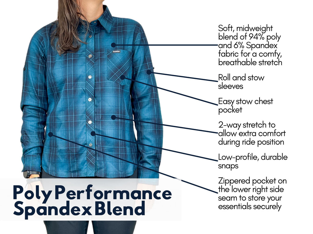 Women's Technical Mountain Bike Flannel (Deep Teal)