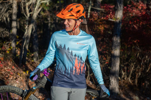 Women's Purple Mountain Bike Jersey - Women's Long Sleeve MTB Jersey -  Cognative MTB®