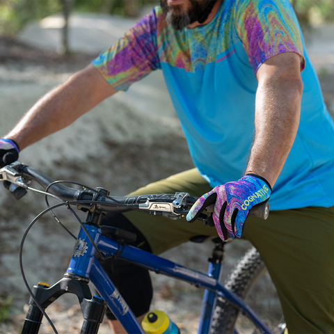 Vented Mountain Bike Jersey - Short Sleeve Olive MTB Jersey