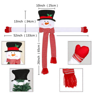 Christmas Tree Topper Snowman Hugger with Hat Shawl and Poseable Arms - New Wave Tee