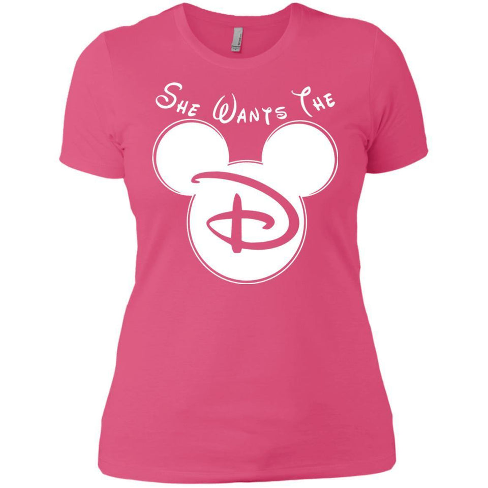 she wants the d disney shirt