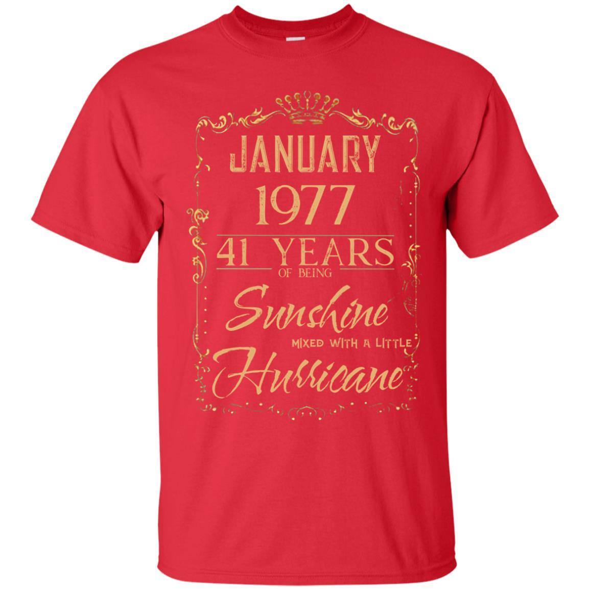 “41 Years of Sunshine and Hurricane T-Shirts – January 1977”