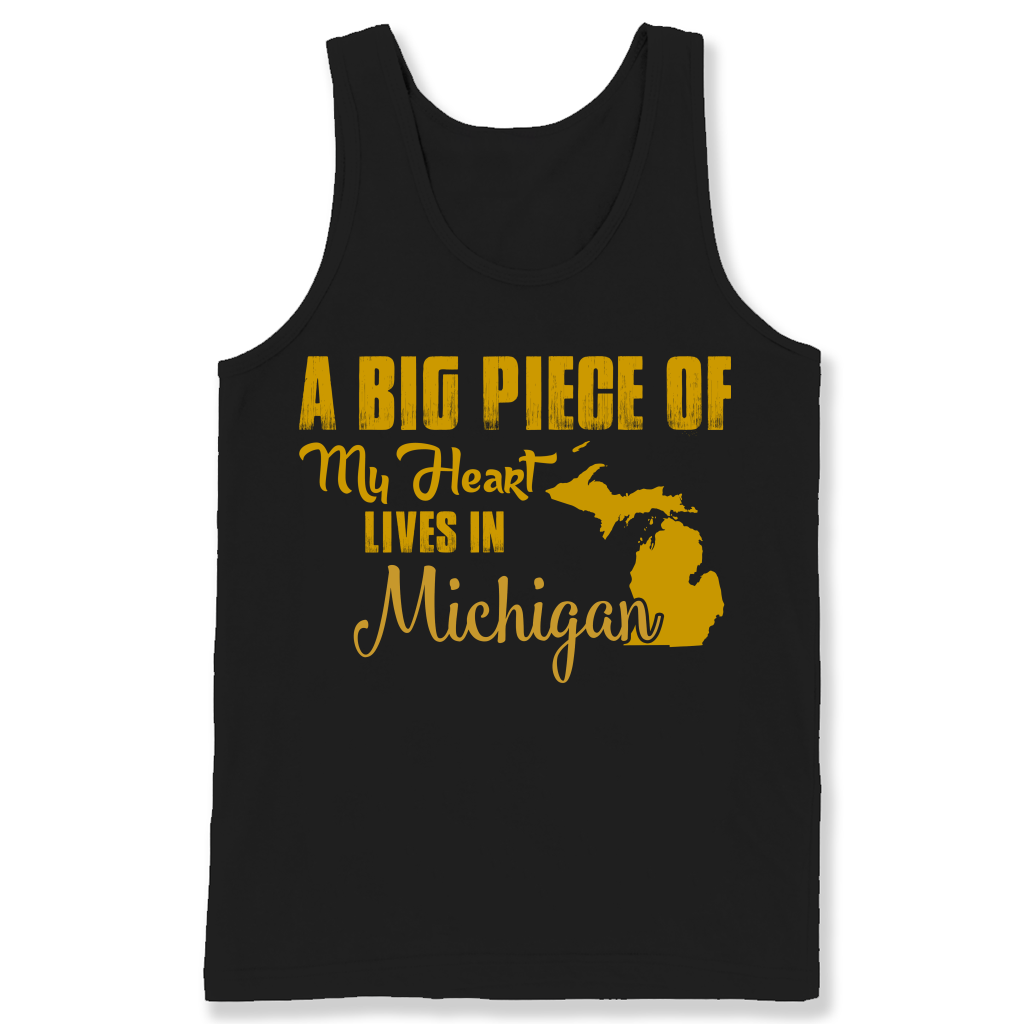 A Big Piece Of My Heart Lives In Michigan T Shirts - New Wave Tee