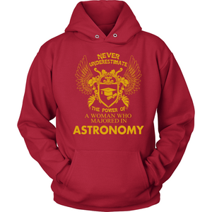 Astronomy  The Power Of Woman Majored In Astronomy T Shirts - New Wave Tee