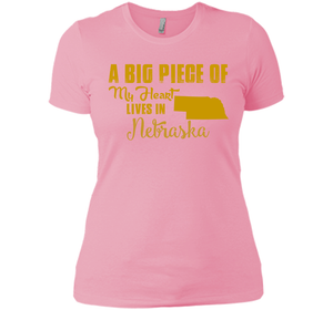 A Big Piece Of My Heart Lives In Nebraska T Shirts - New Wave Tee