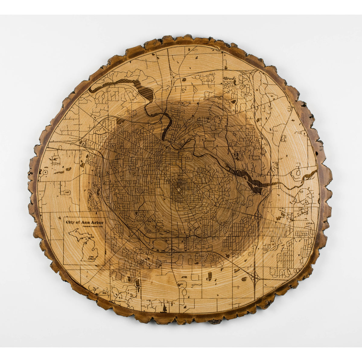 Live Edge Ann Arbor Round Map â€