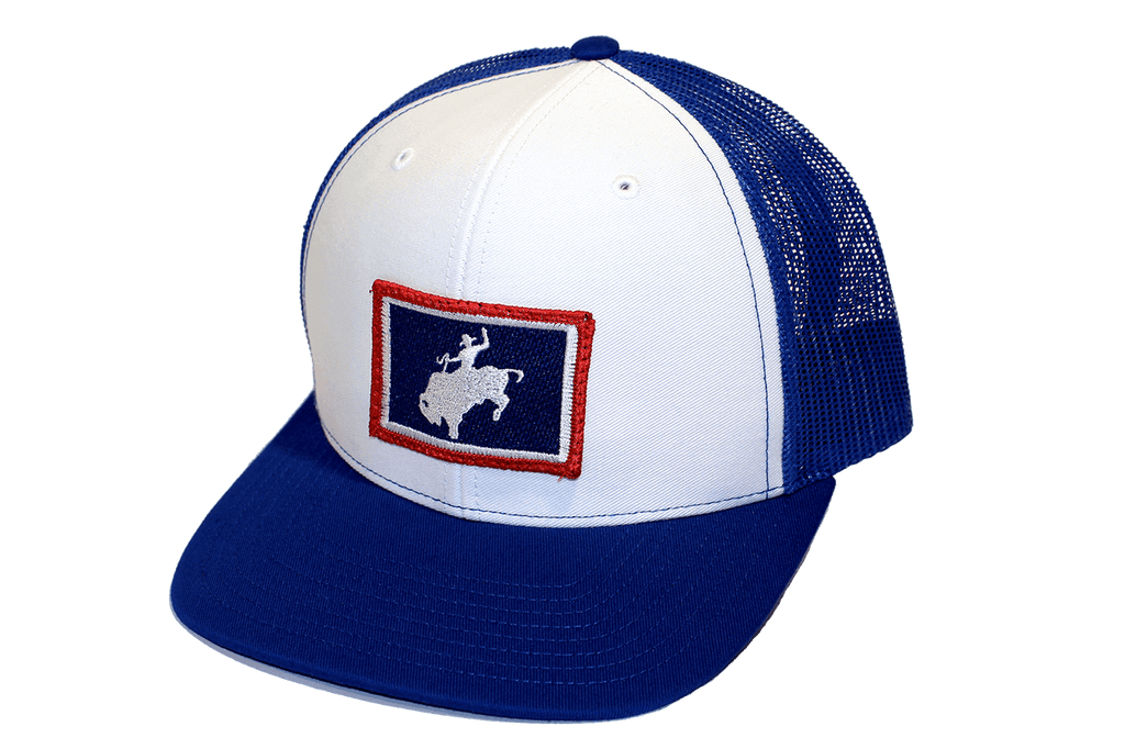 TETON HAT - WHITE/ROYAL – Wyoming Frontier Exchange