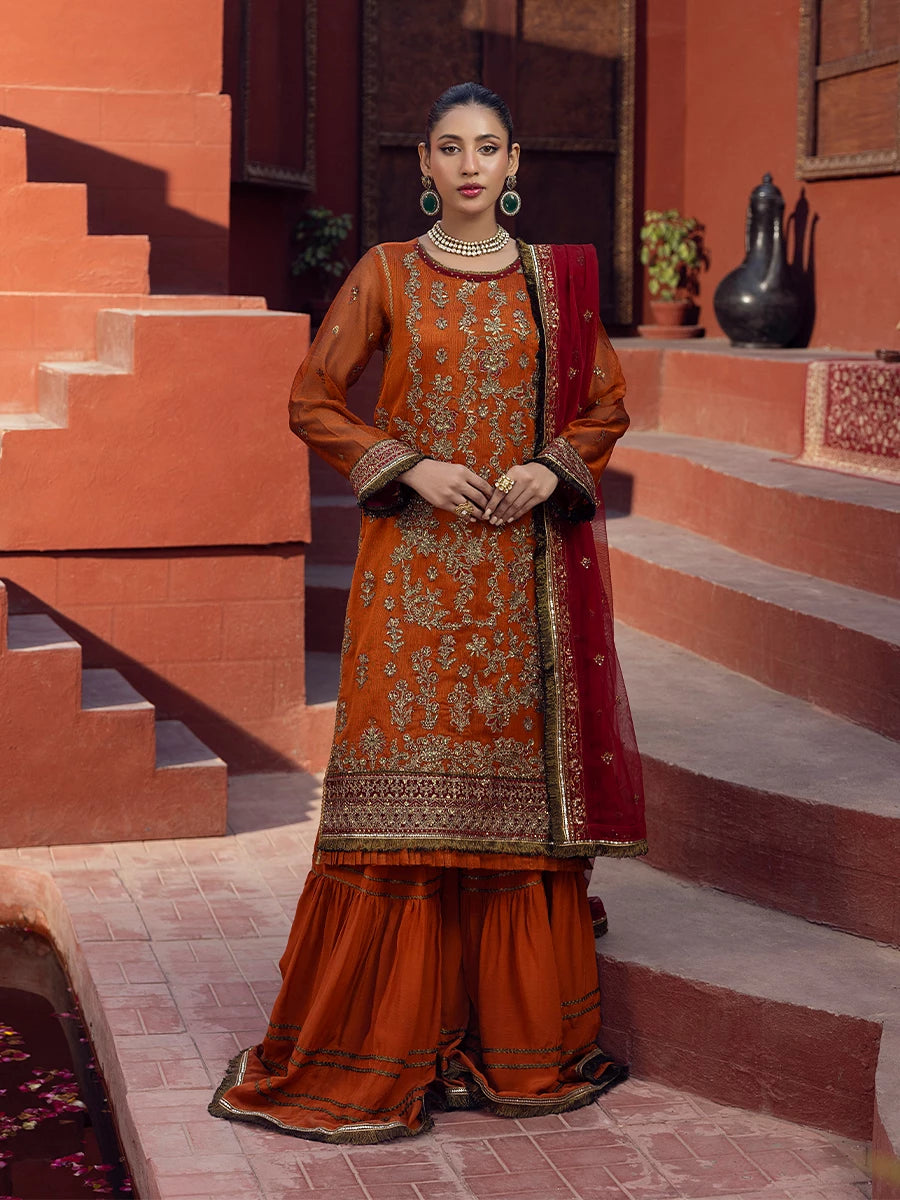 3PC Unstitched Festive Embroidered Suit (JI019) - Product Main Image