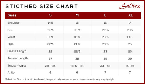 Dupatta Size Chart