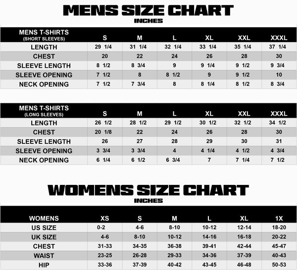 Size Chart | Official 3TEETH Merch Store