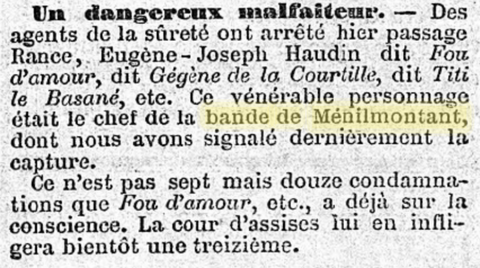 la bande de Ménilmontant