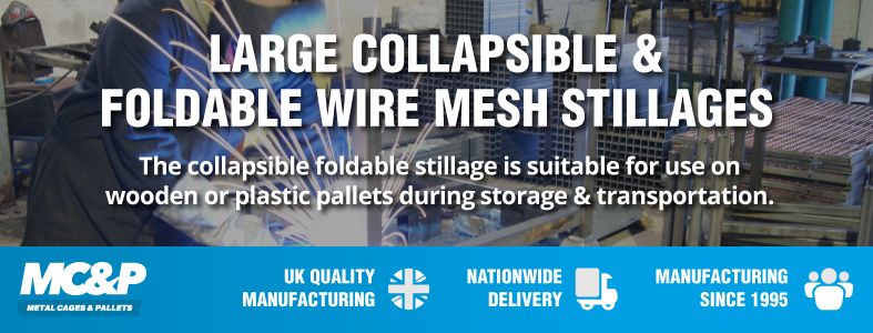 Foldable wire mesh pallet cage now in stock!